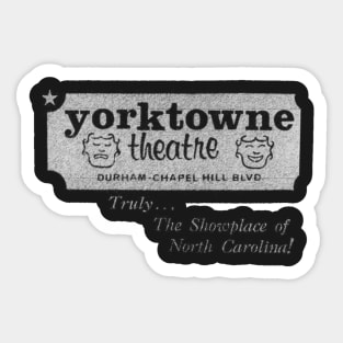 Yorktowne Theatre Vintage Durham North Carolina Sticker